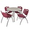 Kee Kee Round Table & Chair Set, Wood, Metal, Plastic Top, Maple TB42RNDPLBPCM47BY - alternate 1